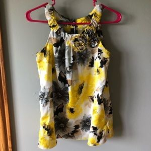 BCX yellow floral blouse